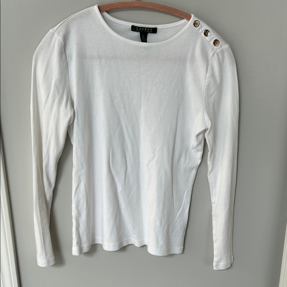 Lauren Ralph Lauren White Long Sleeve Top